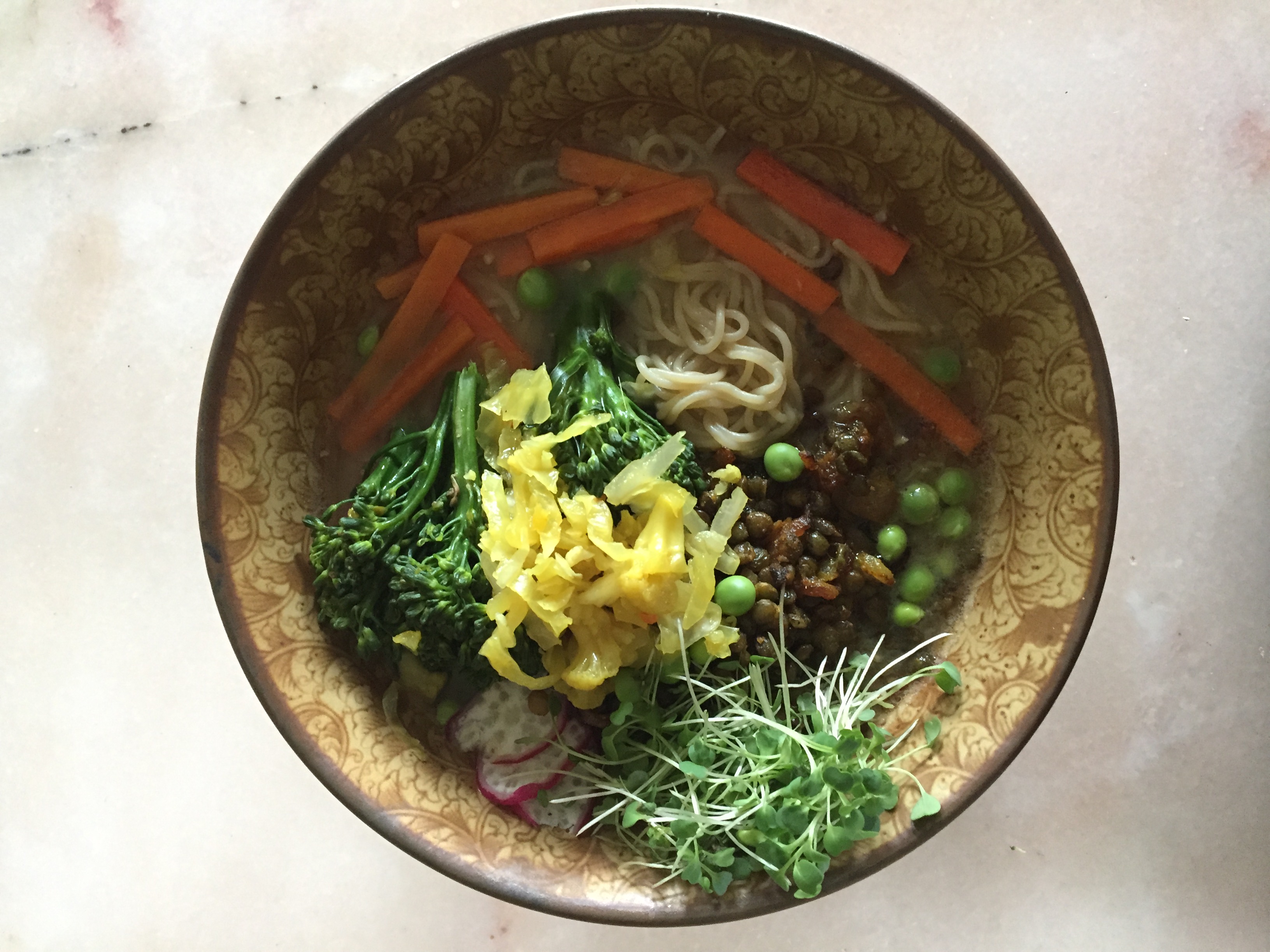 Miso Ramen with Curried French Lentils