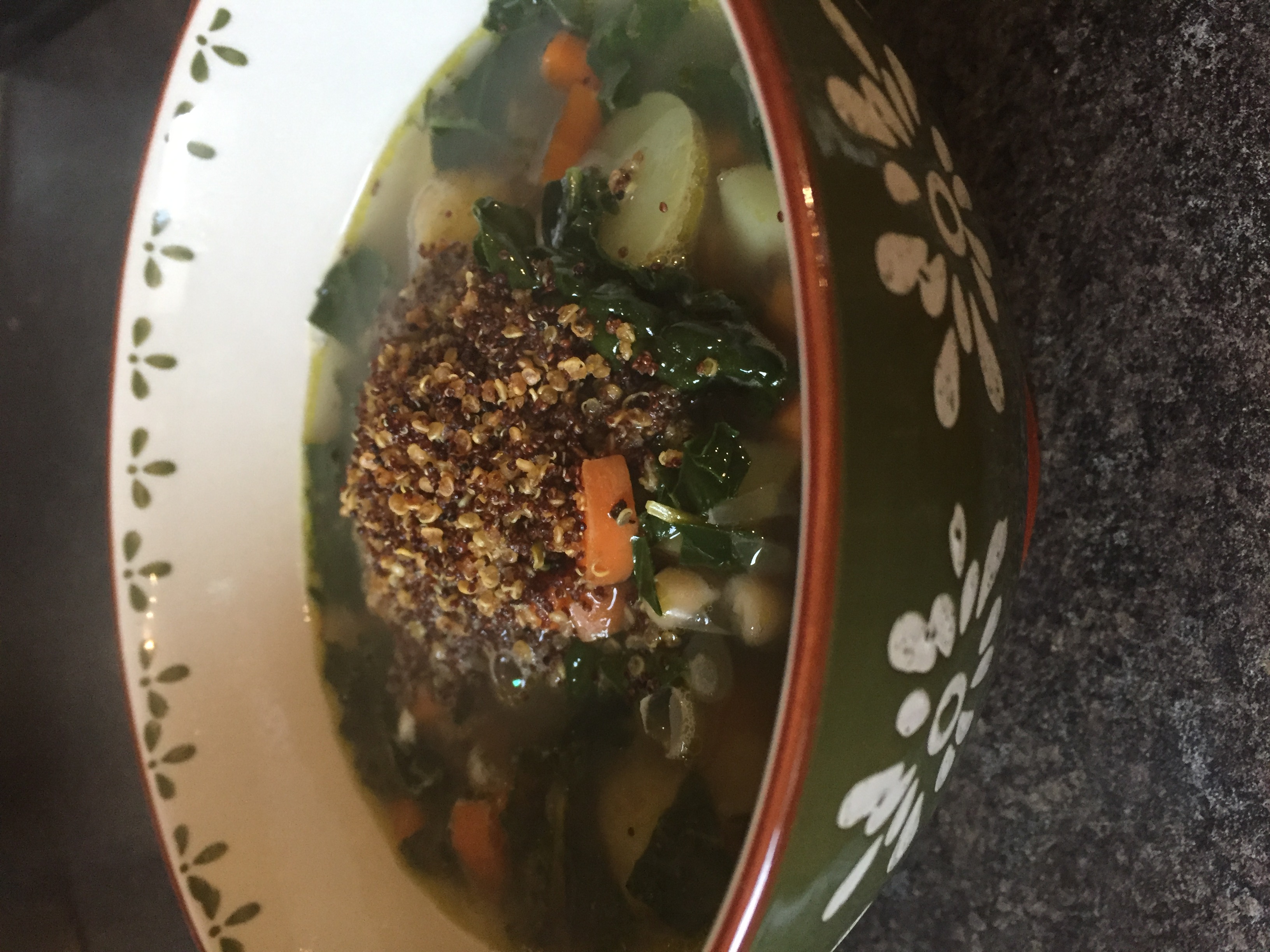 Tuscan Bean and Kale Soup with Crispy Quinoa and Kaniwa