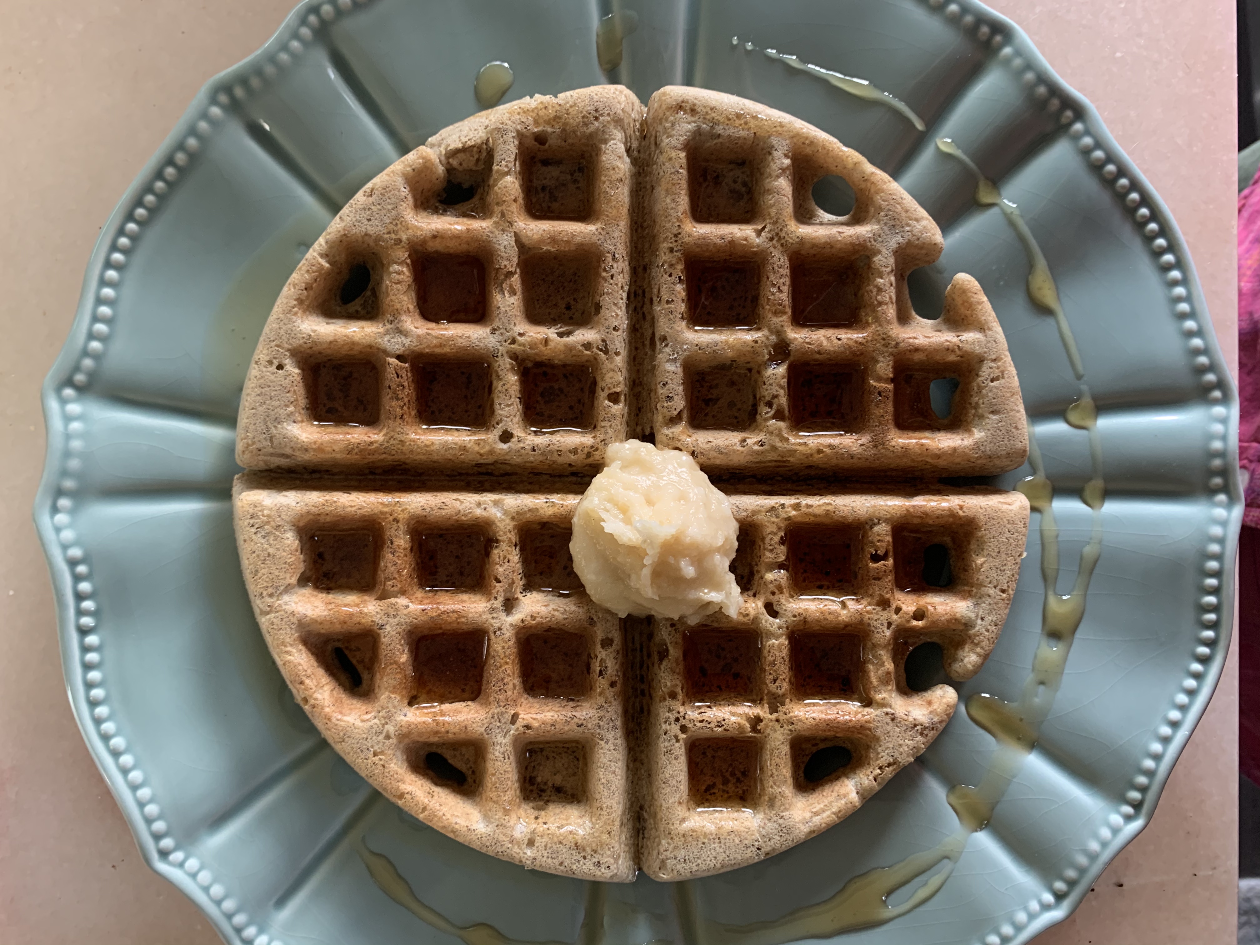Warrior Waffles with Maple Syrup and Miso Coconut Butter