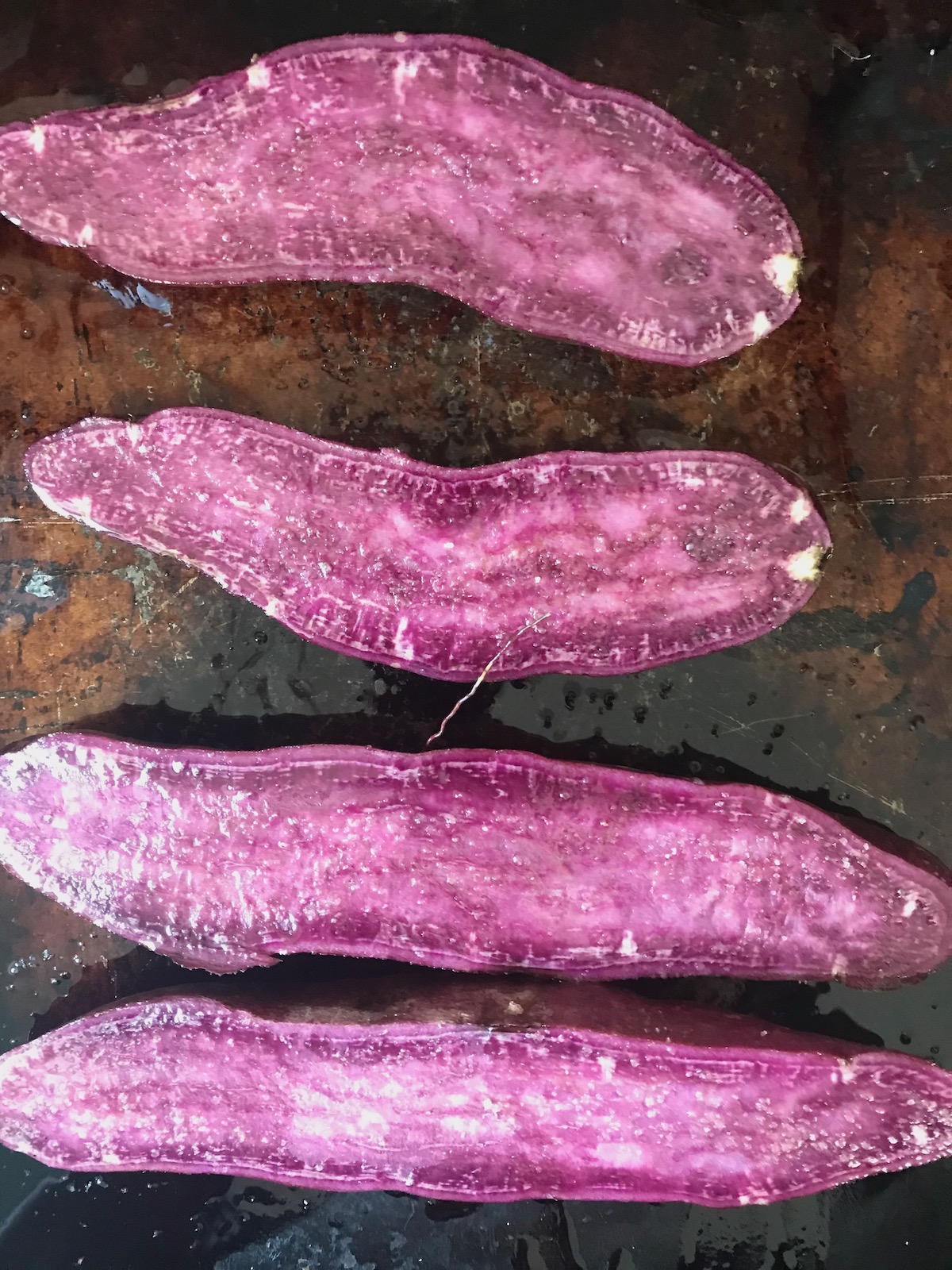 Roasted Purple Yams with Crispy Tempeh, Peanut Sauce and Asian Pear ...