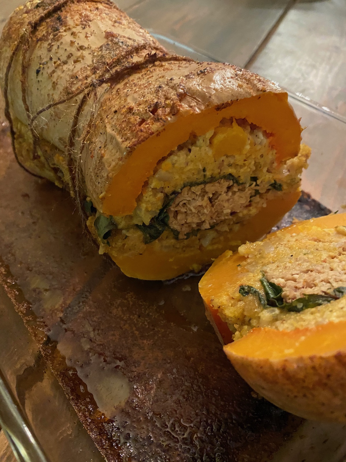 “Butterball” Butternut Squash with Brazil nut and Tempeh Stuffing